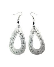 Handmade African Recycled Stamped Aluminium Teardrop Earrings