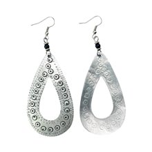 Recycled aluminium tear drop earrings