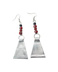 African Handmade Glass Bead Recycled Aluminium Earrings