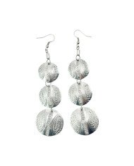 Stamped African Handmade Recycled Aluminium Tiered Disk Earrings