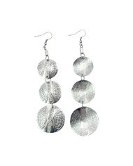 Stamped African Handmade Recycled Aluminium Tiered Disk Earrings Back