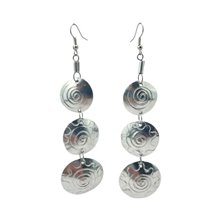 Recycled Aluminium Tiered Disk Earrings 592-8