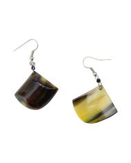 Handmade African Natural Cow Horn Earrings Back