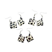 Giraffe Print Square Earrings 716-54