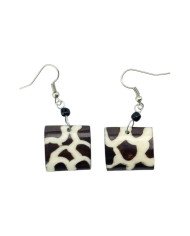 Giraffe Print Square Earrings
