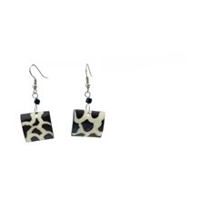 Giraffe Print Square Earrings 716-54