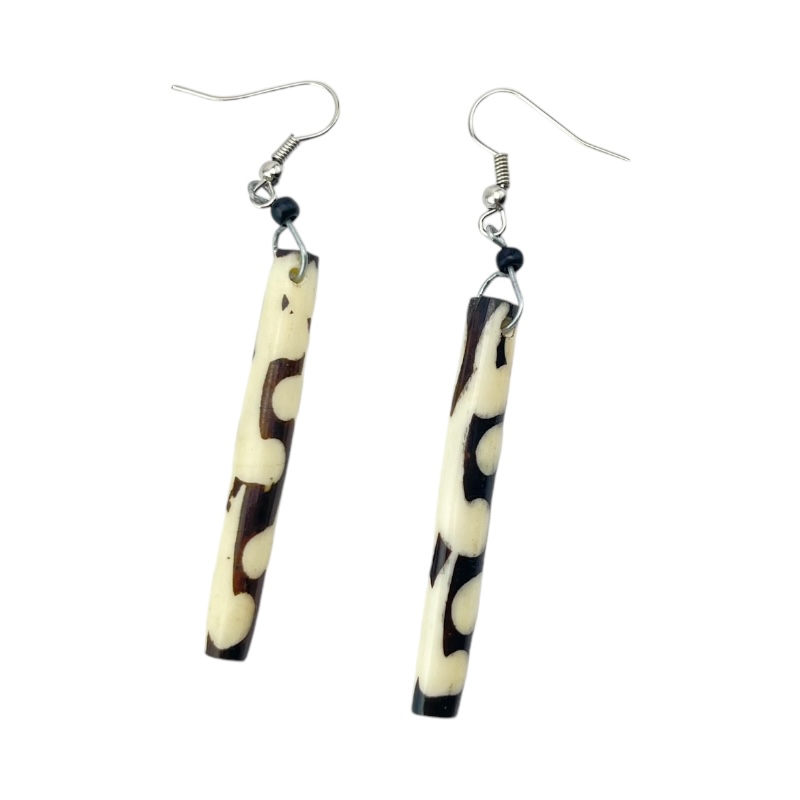 Handmade Mud Cloth Batik Print African Earrings