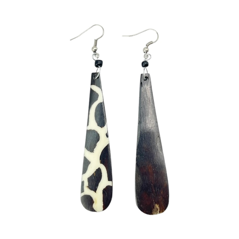 African Batik Handmade Giraffe Print Earrings