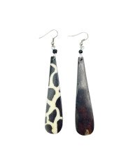 African Batik Handmade Giraffe Print Earrings Back