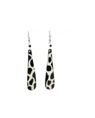 African Batik Handmade Giraffe Print Earrings Display