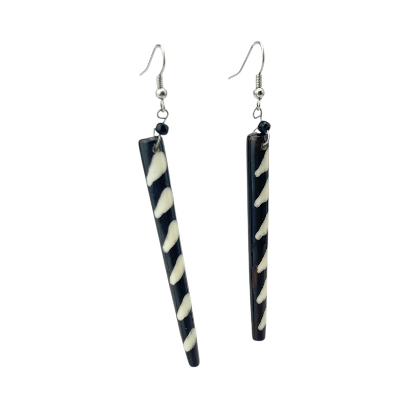 Handmade African Batik Bone Earrings