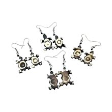 Handmade African Batik Cow Bone Tortroise Earrings Unique
