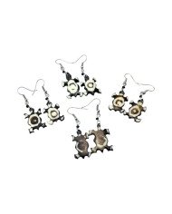 Handmade African Batik Cow Bone Tortroise Earrings Unique