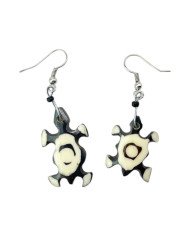 Handmade African Batik Cow Bone Tortroise Earrings