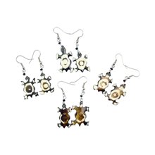 Unique Handmade African Batik Cow Bone Tortroise Earrings