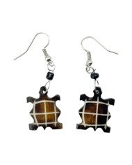 Handmade African Batik Bone Tortoise Shaped Earrings
