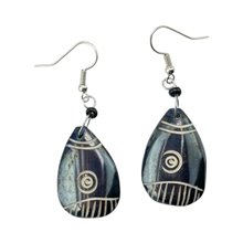 Tear drop Brown Bone earrings