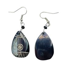 Tear drop Brown Bone earrings