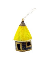Yellow Banana Fiber Hut Ornament
