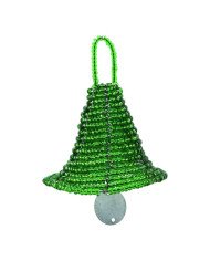 Green Maasai Bead African Christmas Bell Ornament