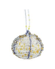 Clear Gold Maasai Bead African Christmas Ball Ornament