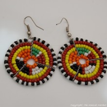 Small Masai Bead Multi Color Dangle Earring 689-94-2