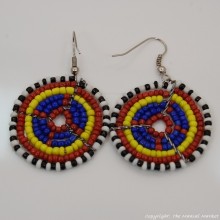 Small Masai Bead Multi Color Dangle Earring 689-94-4