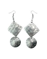Handmade African Stamped Recycled Aluminium Earrings