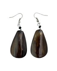 African Handmade Cow Horn Teardrop Earrings