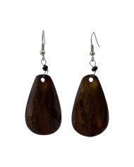 African Handmade Cow Horn Teardrop Earrings Hanging