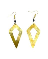 African Handmade Kite Cut-Out Brass Earrings