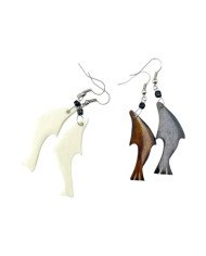 African Handmade Fish Shaped Cow Bone Earrings Variations