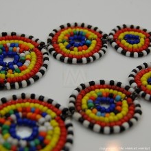 Maasai Multi-Colored Bead Stacked Dangle Earrings 700-7-15