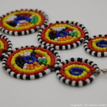 Maasai Multi-Colored Bead Stacked Dangle Earrings 700-8-15