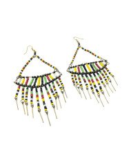 Handmade African Multicolor Maasai Bead Chandelier Earrings