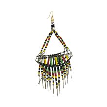 African Handmade Multicolor Maasai Bead Chandelier Earrings