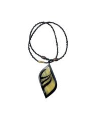 Cow Horn Leaf Pendant Necklace