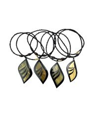 Cow Horn Leaf Pendant Necklace