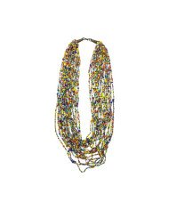 Handmade African Multicolor Maasai Bead Multistrand Necklace