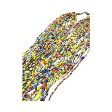 Handmade African Multicolor Maasai Bead Multistrand Necklace Close