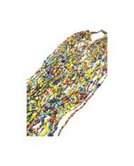 Handmade African Multicolor Maasai Bead Multistrand Necklace Close