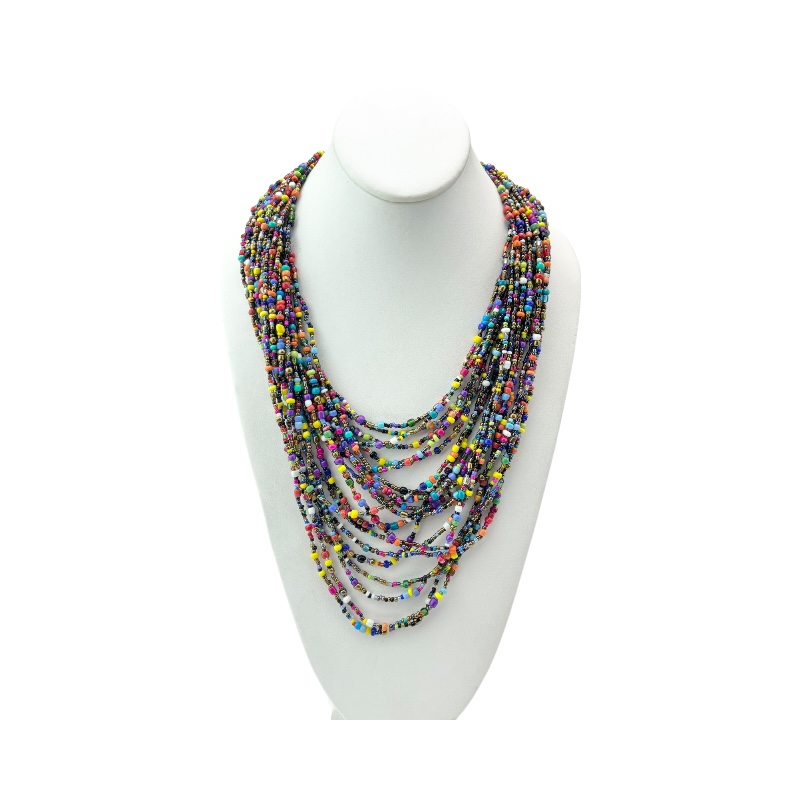 Colorful Multi Strand Maasai Bead Handmade Necklace