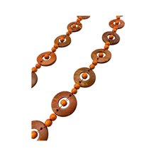 Orange Coconut Shell Disk African Necklace