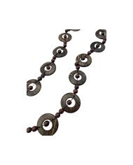 Brown Coconut Shell Disk African Necklace