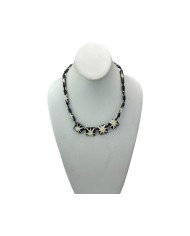 Handmade African Batik Cow Bone Beads Necklace Display