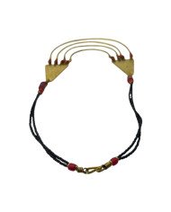 Red Handmade African Brass Bib Necklace Closure