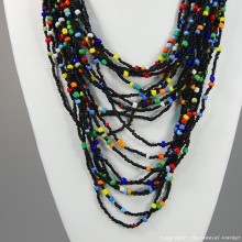 Multi Color Strand Maasai Bead Necklace 707-1-91