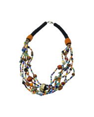 Handmade Mixed Material Beaded African Necklace Close
