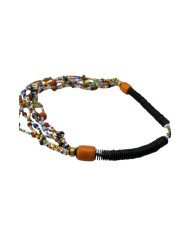 Handmade Mixed Material Beaded African Necklace Side