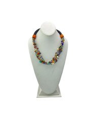 Handmade Mixed Material Beaded African Necklace Bust